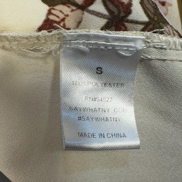 Off Shoulder Floral Peplum Blouse S Cottagecore Feminine Boho Ruffle Pastel Top - Picture 12 of 12